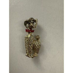 Vintage Poodle Dog Novelty Brooch Pin C37